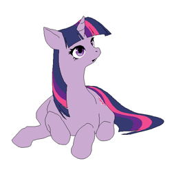 Size: 600x600 | Tagged: safe, artist:cabyowl, imported from derpibooru, twilight sparkle, pony, unicorn, female, mare, prone, simple background, solo, white background