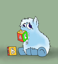 Size: 1399x1541 | Tagged: safe, artist:coalheart, imported from derpibooru, fluffy pony, pony, blocks, drool, fluffy pony original art, solo