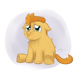 Size: 894x894 | Tagged: safe, artist:lemondevil, imported from derpibooru, fluffy pony, pony, boomer, fluffy pony original art, sitting, solo