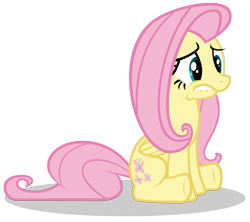 Size: 10000x8874 | Tagged: safe, artist:gratlofatic, imported from derpibooru, fluttershy, pegasus, pony, absurd resolution, female, frown, lip bite, mare, simple background, sitting, solo, transparent background, underhoof, vector