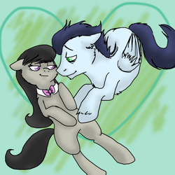 Size: 5000x5000 | Tagged: dead source, safe, artist:enigmaticfrustration, imported from derpibooru, octavia melody, soarin', earth pony, pegasus, pony, absurd resolution, female, floppy ears, heart, male, mare, shipping, smiling, soarintavia, soartavia, stallion, straight