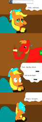 Size: 1100x3170 | Tagged: safe, artist:luigitailsprower, imported from derpibooru, applejack, big macintosh, earth pony, pony, ask the apples, apple beer, ask, beer, female, hangover, ice pack, male, mare, not again, stallion