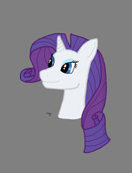 Size: 682x894 | Tagged: safe, artist:barbossa, imported from derpibooru, rarity, pony, unicorn, bust, female, mare, portrait, profile, simple background, solo