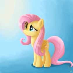 Size: 3000x3000 | Tagged: dead source, safe, artist:polkin, imported from derpibooru, fluttershy, pegasus, pony, confluttershy, confused, female, gradient background, high res, mare, solo