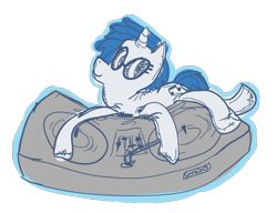 Size: 864x662 | Tagged: safe, artist:ponyshot, deleted from derpibooru, imported from derpibooru, dj pon-3, vinyl scratch, pony, unicorn, female, mare, solo, turntable