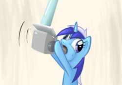 Size: 1000x700 | Tagged: safe, artist:dazko, imported from derpibooru, minuette, pony, unicorn, ask doctor colgate, animated, bone, derp, female, gif, hoof hold, mare, open mouth, radiation, skeleton, solo, this will end in cancer, this will end in tears and/or death, wide eyes, x-ray, x-ray picture
