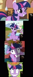 Size: 1202x2802 | Tagged: safe, edit, edited screencap, imported from derpibooru, screencap, spike, twilight sparkle, dragon, pony, unicorn, lesson zero, season 2, amnesia the dark descent, amnesia: the dark descent, female, insanity, male, mare, sequence, twilight snapple