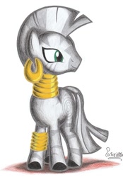 Size: 697x1000 | Tagged: safe, artist:patoriotto, imported from derpibooru, zecora, pony, zebra, female, mare, solo, traditional art