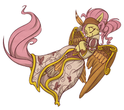 Size: 2347x2076 | Tagged: safe, artist:pashapup, imported from derpibooru, fluttershy, pegasus, pony, clothes, dress, eyes closed, female, high res, mare, simple background, smiling, solo, transparent background