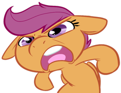 Size: 668x514 | Tagged: safe, artist:php27, imported from derpibooru, scootaloo, pegasus, pony, angry, ears back, female, filly, floppy ears, simple background, solo, transparent background