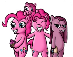 Size: 1158x919 | Tagged: safe, artist:darkone10, imported from derpibooru, pinkie pie, earth pony, pony, bipedal, bubble berry, female, filly, foal, hind legs, legs together, male, mare, pinkamena diane pie, rule 63, self ponidox, stallion