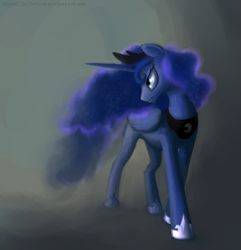 Size: 865x896 | Tagged: safe, artist:discordthetrollest, imported from derpibooru, princess luna, alicorn, pony, female, looking back, mare, solo