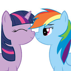 Size: 5000x5000 | Tagged: safe, artist:somepony, imported from derpibooru, rainbow dash, twilight sparkle, pegasus, pony, unicorn, absurd resolution, boop, female, lesbian, mare, noseboop, profile, shipping, simple background, transparent background, twidash, vector