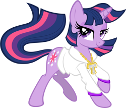 Size: 9000x7702 | Tagged: dead source, safe, artist:dontlink, imported from derpibooru, twilight sparkle, pony, unicorn, absurd resolution, bedroom eyes, clothes, female, lidded eyes, mare, raised hoof, raised leg, simple background, smiling, solo, transparent background, twililicious, vector