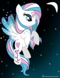 Size: 1176x1527 | Tagged: safe, artist:pinkanon, imported from derpibooru, star catcher, pegasus, pony, female, flying, g3, g3 to g4, g4, generation leap, mare, night, solo