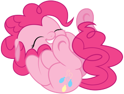 Size: 6300x4800 | Tagged: safe, artist:atmospark, artist:bri-sta, edit, imported from derpibooru, pinkie pie, earth pony, pony, absurd resolution, cheek fluff, curled up, cute, diapinkes, eyes closed, female, floppy ears, hnnng, mare, on back, ponk, simple background, smiling, solo, transparent background, underhoof, vector, weapons-grade cute