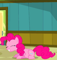 Size: 690x720 | Tagged: safe, imported from derpibooru, screencap, pinkie pie, earth pony, pony, animated, female, gif, mare, pinkie bounce, smiling, solo
