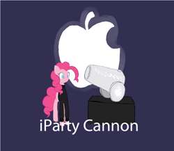 Size: 1026x890 | Tagged: safe, imported from derpibooru, pinkie pie, earth pony, pony, apple (company), clothes, computer, female, keynote, laptop computer, macbook, mare, no pupils, open mouth, party cannon, solo