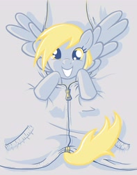 Size: 4500x5700 | Tagged: safe, artist:kcday, imported from derpibooru, derpy hooves, pegasus, pony, absurd resolution, female, grin, looking at you, mare, smiling, solo, spread wings, t shirt design, wings