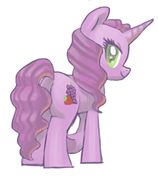 Size: 720x800 | Tagged: safe, artist:needsmoarg4, imported from derpibooru, berry punch, berryshine, pony, unicorn, butt, female, g4, looking at you, mare, plot, race swap, simple background, smiling, solo, white background