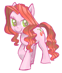 Size: 669x781 | Tagged: safe, artist:needsmoarg4, imported from derpibooru, cherry berry, earth pony, pony, colored pupils, female, g4, mare, simple background, smiling, smirk, solo, white background