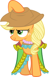 Size: 3764x5852 | Tagged: safe, artist:mysteriouskaos, imported from derpibooru, applejack, earth pony, pony, a canterlot wedding, bridesmaid dress, clothes, dress, female, hat, mare, simple background, smiling, smirk, solo, transparent background, vector