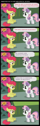 Size: 533x1652 | Tagged: artist needed, safe, edit, imported from derpibooru, apple bloom, sweetie belle, earth pony, pony, unicorn, comic, duo, duo female, female, filly, genius, quantum physics, relativity, scrunchy face, sitting, special, theory of relativity