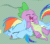 Size: 400x355 | Tagged: safe, imported from derpibooru, screencap, rainbow dash, spike, dragon, pegasus, pony, friendship is magic, season 1, animated, duo, duo male and female, eyes closed, female, gif, laughing, lying down, male, mare, on back, open mouth, open smile, prone, smiling
