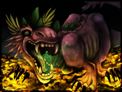 Size: 1600x1200 | Tagged: safe, artist:imalou, imported from derpibooru, spike, dragon, male, older, open mouth, solo, treasure