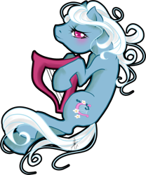 Size: 600x720 | Tagged: safe, artist:ladyamaltea, imported from derpibooru, earth pony, pony, bee bop (g3), female, g3, g3 to g4, g4, generation leap, harp, mare, musical instrument, simple background, solo, transparent background