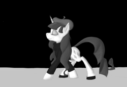 Size: 1402x963 | Tagged: safe, artist:enma-darei, imported from derpibooru, rarity, pony, unicorn, beatnik rarity, beret, clothes, eyes closed, female, grayscale, hat, mare, monochrome, profile, smiling, solo, sweater