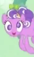 Size: 118x196 | Tagged: safe, imported from derpibooru, screencap, screwball, earth pony, pony, the return of harmony, blurry, cropped, female, green sky, looking at you, mare, op i can't see shit, picture for breezies, solo