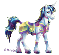 Size: 600x561 | Tagged: dead source, safe, artist:foervraengd, imported from derpibooru, shining armor, pony, unicorn, armor, male, outline, realistic, simple background, solo, stallion, tail wrap, transparent background, unshorn fetlocks