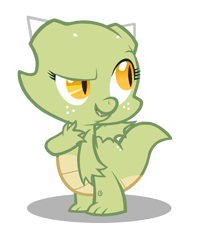 Size: 500x636 | Tagged: safe, artist:queencold, imported from derpibooru, oc, oc only, oc:jade, oc:jade (queencold), dragon, dragon oc, dragoness, female, looking back, simple background, smiling, smirk, solo, transparent background