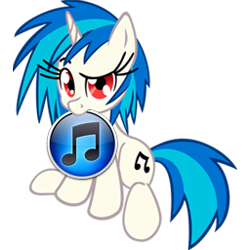 Size: 256x256 | Tagged: safe, artist:blues27xx, imported from derpibooru, dj pon-3, vinyl scratch, pony, unicorn, computer icon, female, icon, itunes, mare, mouth hold, simple background, sitting, solo, transparent background, webcore