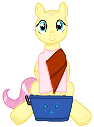 Size: 618x832 | Tagged: artist needed, safe, imported from derpibooru, fluttershy, pegasus, pony, buddhashy, female, hairless, looking at you, mare, simple background, sitting, smiling, white background