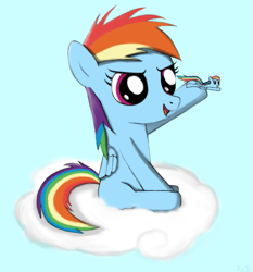 Size: 827x887 | Tagged: safe, artist:r-c-h, imported from derpibooru, rainbow dash, pegasus, pony, cloud, female, filly, foal, toy