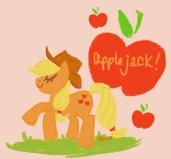 Size: 800x741 | Tagged: safe, artist:emmy, imported from derpibooru, applejack, pony, eyes closed, female, solo