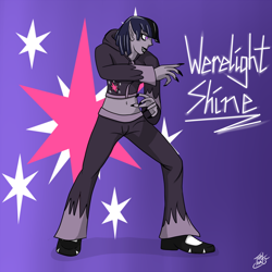 Size: 1000x1000 | Tagged: safe, artist:tlatophat, imported from derpibooru, twilight sparkle, human, belly button, crossover, humanized, iori yagami, king of fighters, midriff, werelight shine