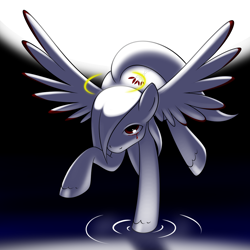 Size: 1050x1050 | Tagged: safe, artist:kloudmutt, imported from derpibooru, pegasus, pony, 0², dark matter, kirby, kirby (series), kirby 64: the crystal shards, ponified, solo, zero, zero squared, zero two