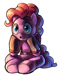 Size: 600x800 | Tagged: safe, artist:stupjam, imported from derpibooru, pinkie pie, earth pony, pony, female, mare, parody, pyro, simple background, sitting, sitting pyro, solo, team fortress 2, transparent background