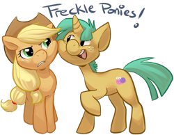 Size: 851x660 | Tagged: safe, artist:php27, imported from derpibooru, applejack, snails, freckles