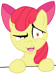 Size: 481x644 | Tagged: safe, artist:sephiroth7734, imported from derpibooru, apple bloom, earth pony, pony, female, filly, foal, reaction, reaction image, simple background, transparent background