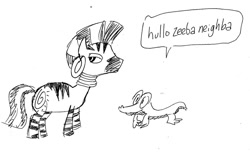 Size: 900x547 | Tagged: safe, artist:bakertoons, deleted from derpibooru, imported from derpibooru, gummy, zecora, comic, crossover, pearls before swine