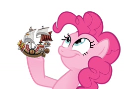 Size: 1184x855 | Tagged: safe, imported from derpibooru, pinkie pie, one piece, simple background, thousand sunny, white background