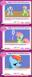 Size: 625x1493 | Tagged: safe, artist:ponyholic, imported from derpibooru, rainbow dash, looking at each other, magic, magic aura, magical moments storybook, sad face, spread wings, toilet, wings