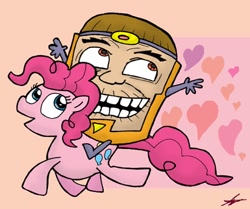 Size: 412x345 | Tagged: safe, artist:andrew bilitz, artist:cartoons4andy, imported from derpibooru, pinkie pie, crossover, marvel, modok, riding