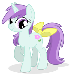 Size: 2400x2600 | Tagged: safe, artist:equestria-prevails, imported from derpibooru, liza doolots, petunia, tootsie flute, pony, unicorn, bow, cute, female, high res, mare, older, older tootsie flute, raised hoof, simple background, solo, tail bow, transparent background, vector