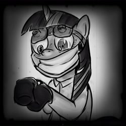 Size: 4000x4000 | Tagged: safe, artist:senselesssquirrel, imported from derpibooru, twilight sparkle, pony, unicorn, absurd resolution, clothes, evil grin, female, goggles, grin, insanity, mare, solo