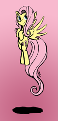 Size: 407x849 | Tagged: safe, artist:senselesssquirrel, imported from derpibooru, fluttershy, pegasus, pony, female, flying, gradient background, mare, smiling, solo